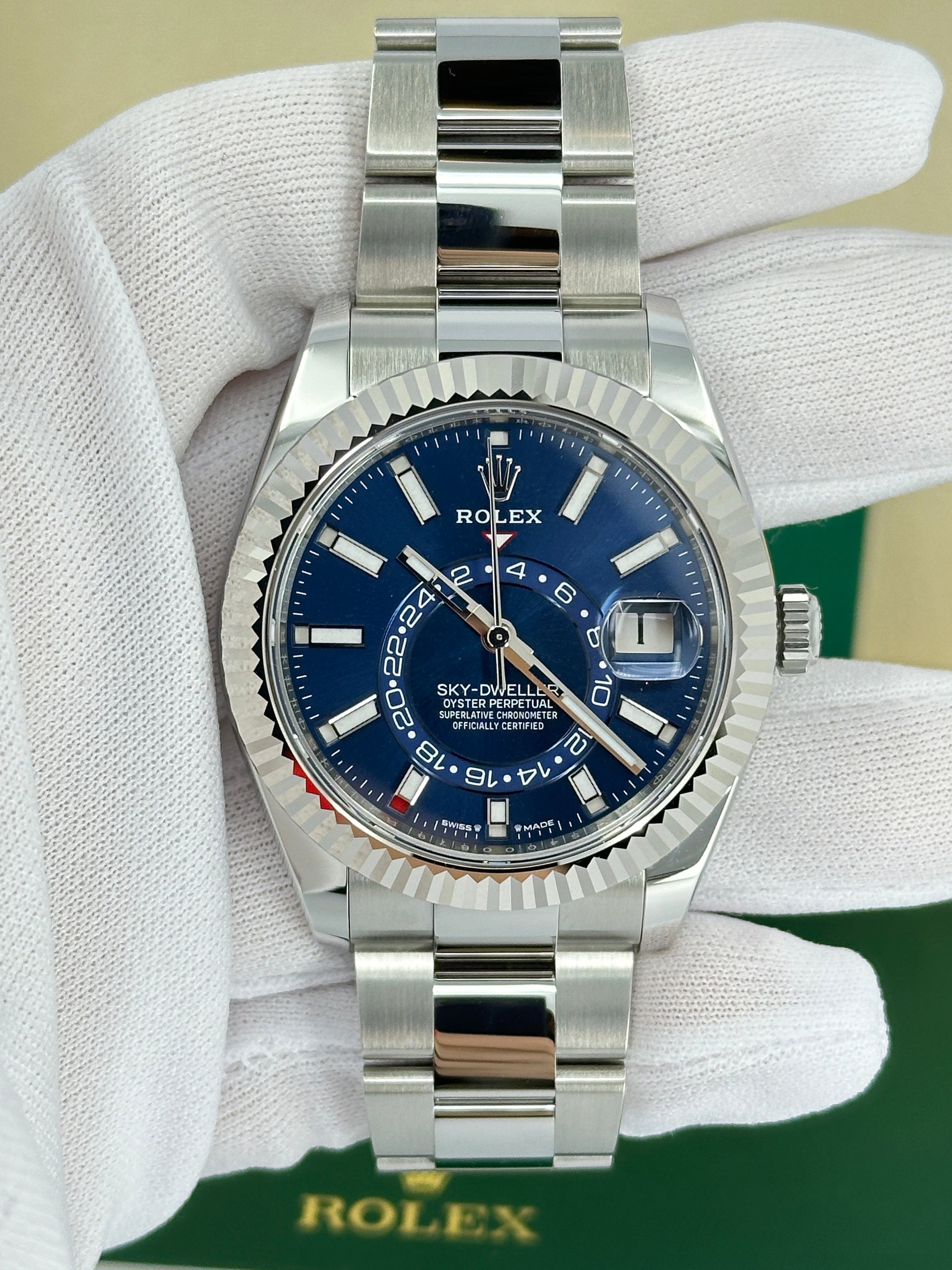 Sky-Dweller, 42Mm, Oystersteel and 18K White Gold, Blue, Oyster, Ref# 336934-0005