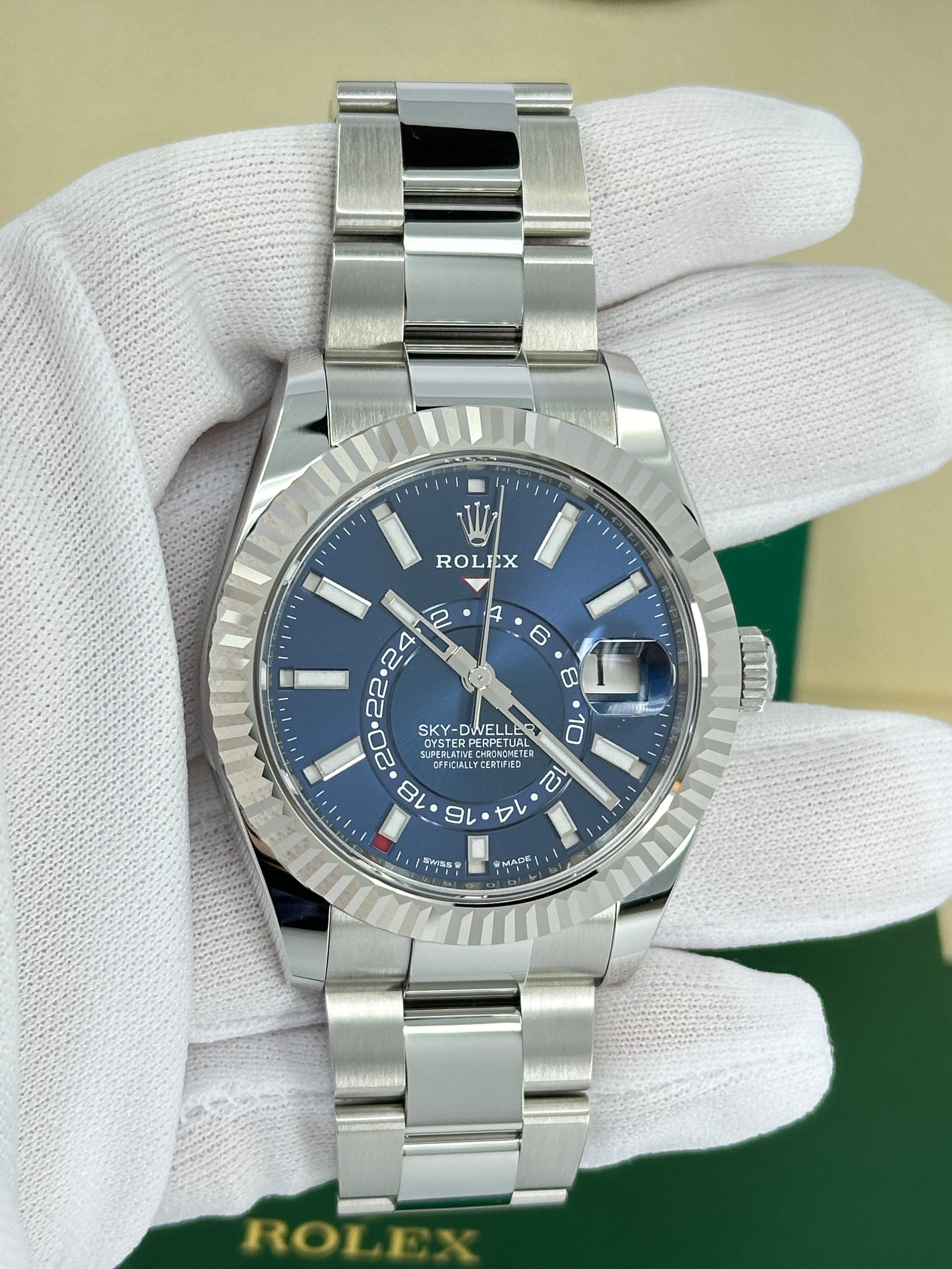 Sky-Dweller, 42Mm, Oystersteel and 18K White Gold, Blue, Oyster, Ref# 336934-0005