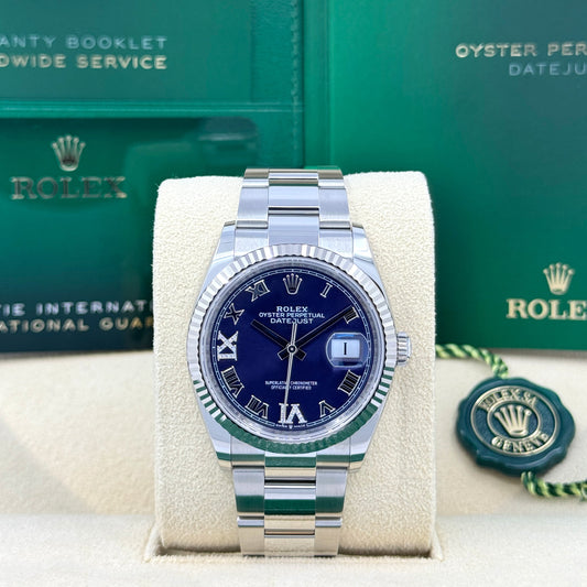 Datejust 36, Stainless Steel and 18K White Gold, 36Mm, Ref# 126234-0022