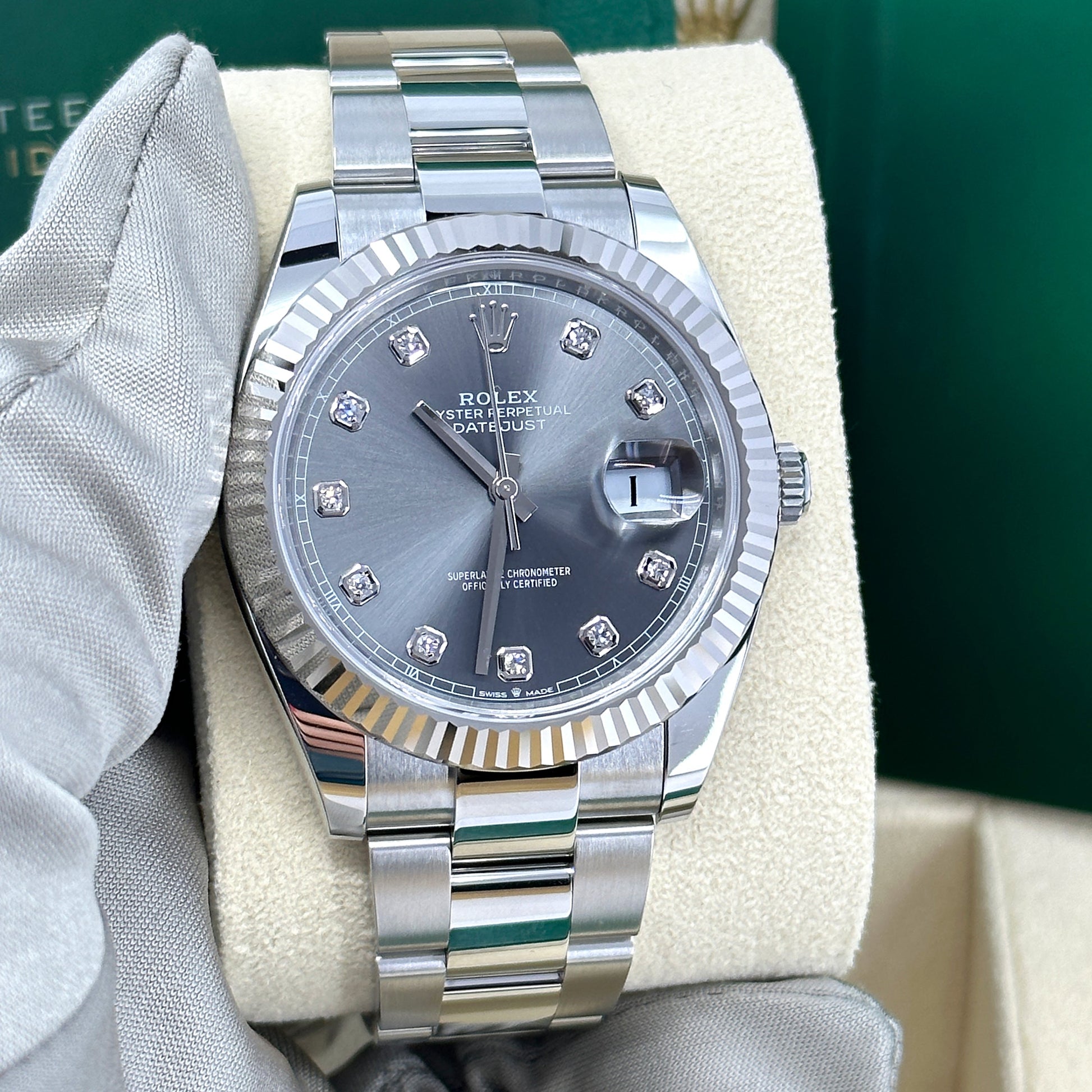 Unworn 2025,  Datejust 41, Stainless Steel and 18K White Gold, 41Mm, Ref# 126334-0005