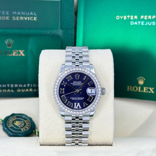 Datejust 31, Oystersteel, 18Kt White Gold and Diamonds, Ref# 278384RBR-0030