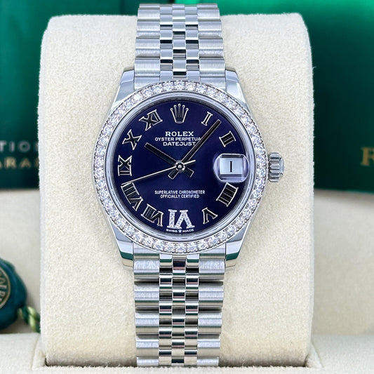 Datejust 31, Oystersteel, 18Kt White Gold and Diamonds, Ref# 278384RBR-0030