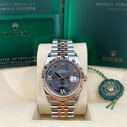 Datejust 36, 18K Everose Gold and Stainless Steel, 36Mm, Ref# 126231-0023