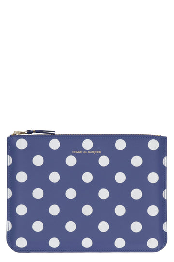 PRINTED LEATHER FLAT POUCH