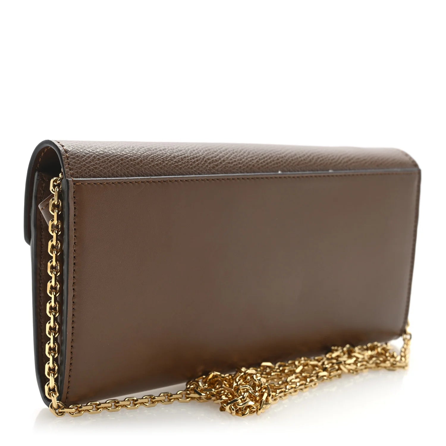 Vitello King Cruise FF Diamonds Continental Envelope Wallet on Chain Gianduia