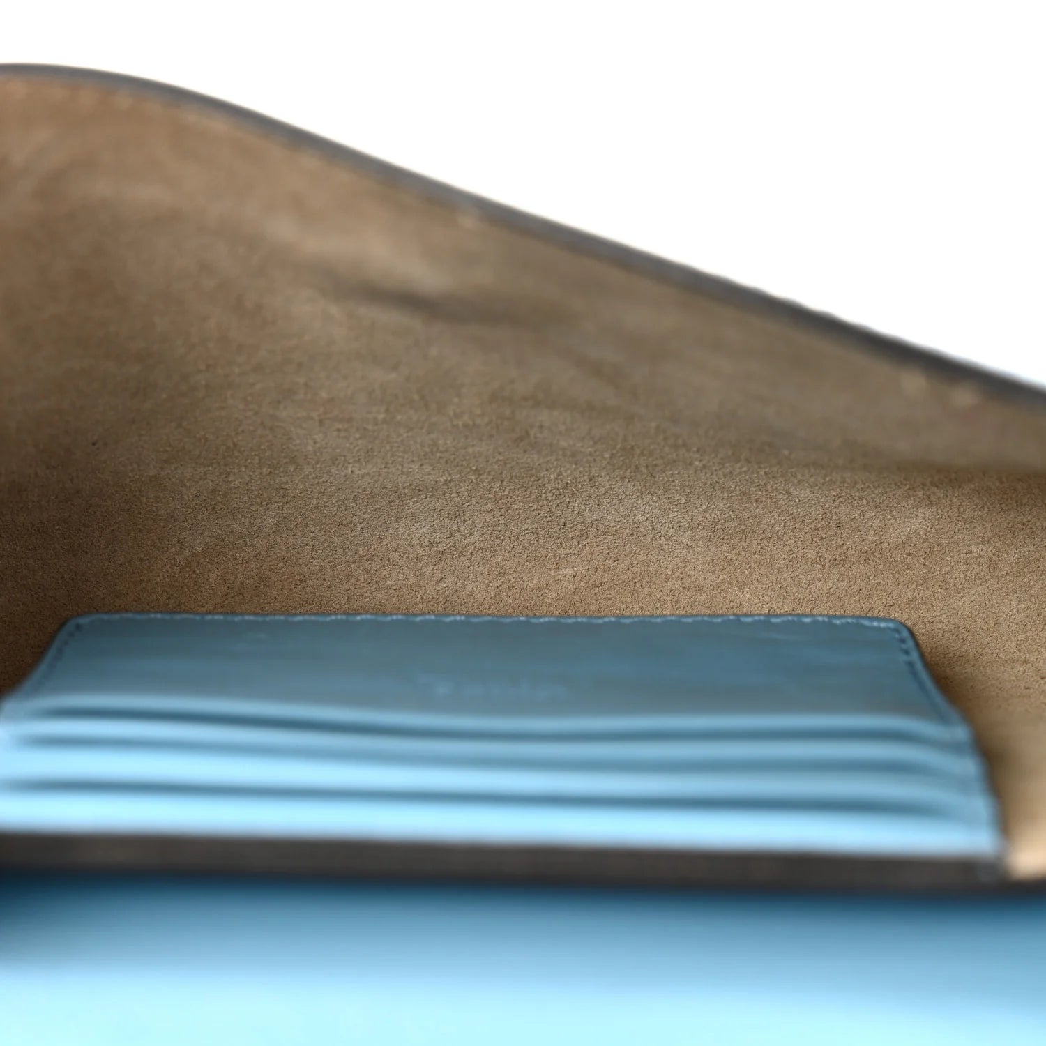 Suede Calfskin Faye Wallet on Strap Vinyl Blue