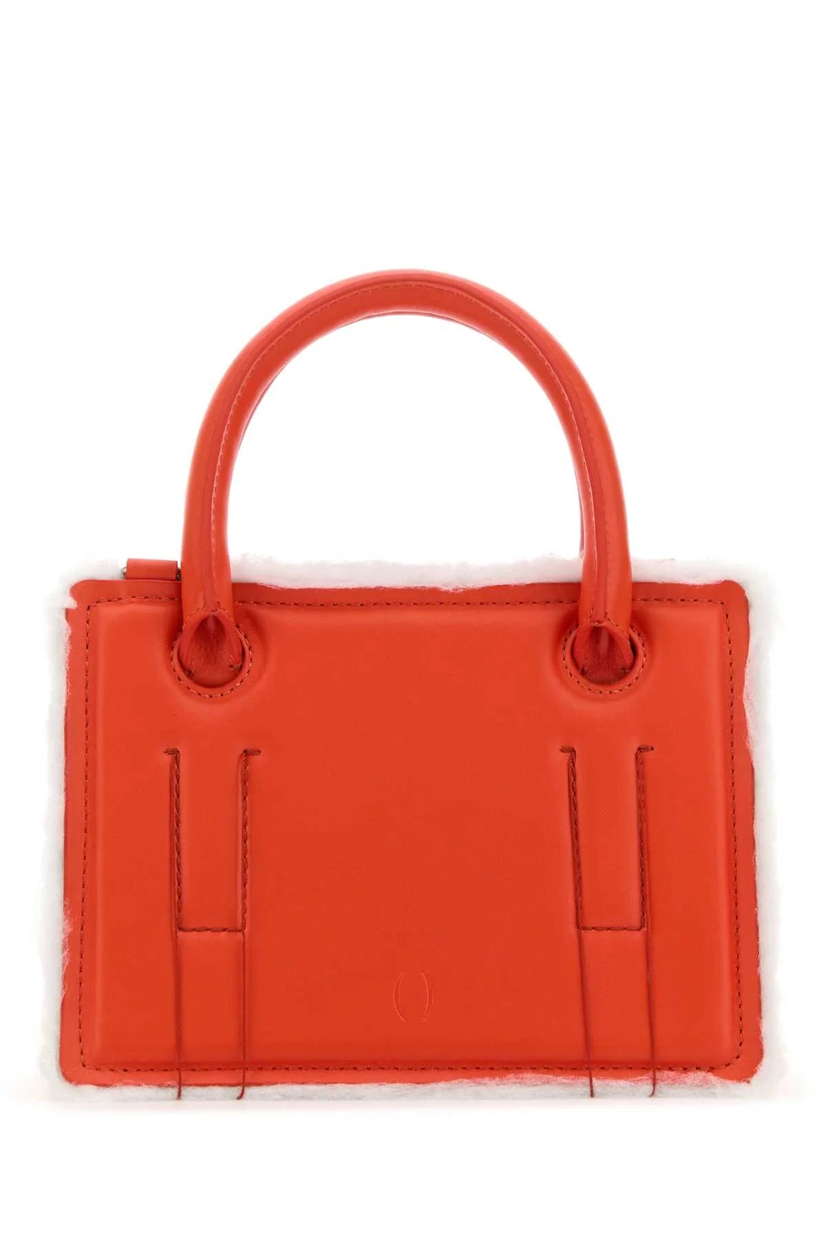 CORAL LEATHER MINI OTTO HANDBAG