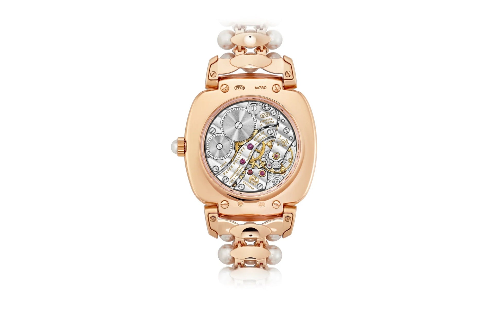 Ladies Gondolo Haute Joaillerie, 18Kt Rose Gold Set with Diamonds and Akoya Pearls, 31 × 34.8Mm, Ref# 7042/100R-010