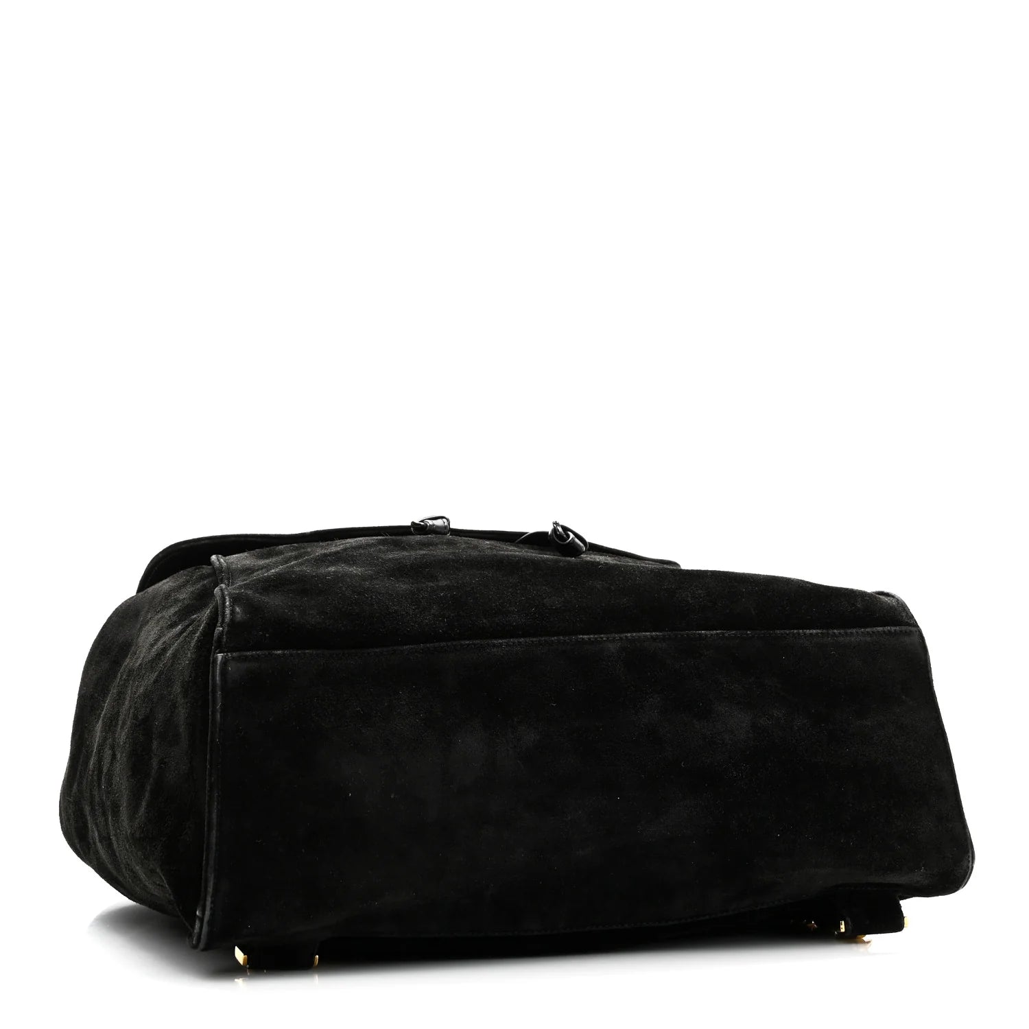 Suede CC Drawstring Backpack Black