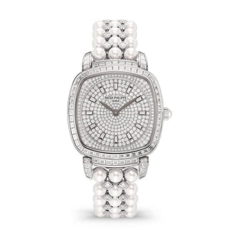 Ladies Gondolo Haute Joaillerie, 18Kt White Gold Set with Diamonds and Akoya Pearls, 31 × 34.8Mm, Ref# 7042/100G-010