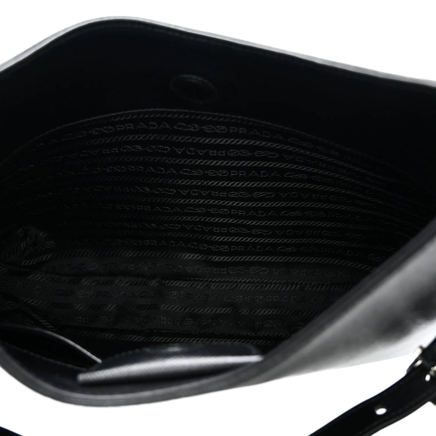 Saffiano Lux Adjustable Strap Shoulder Bag Black