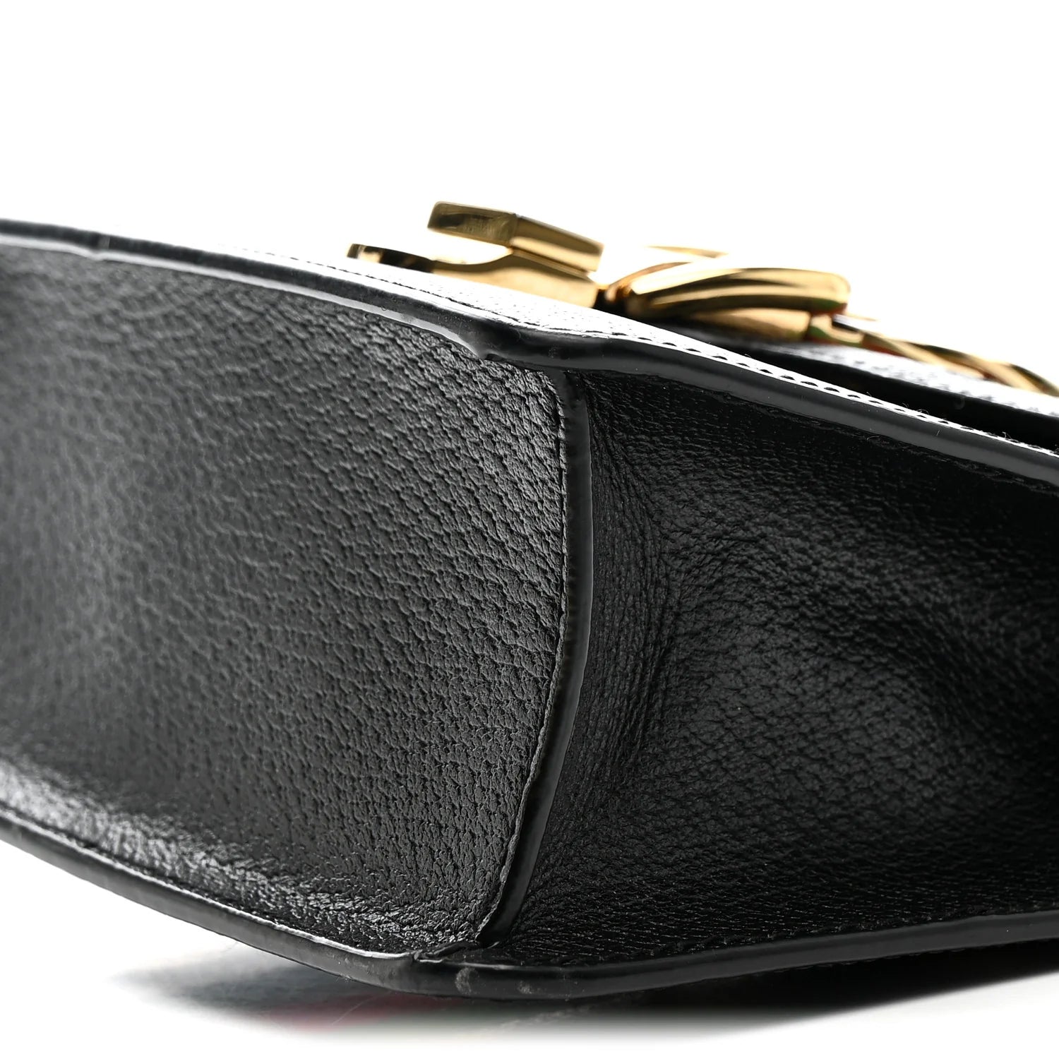 Textured Calfskin Bee Star Print Mini Sylvie Top Handle Bag Black