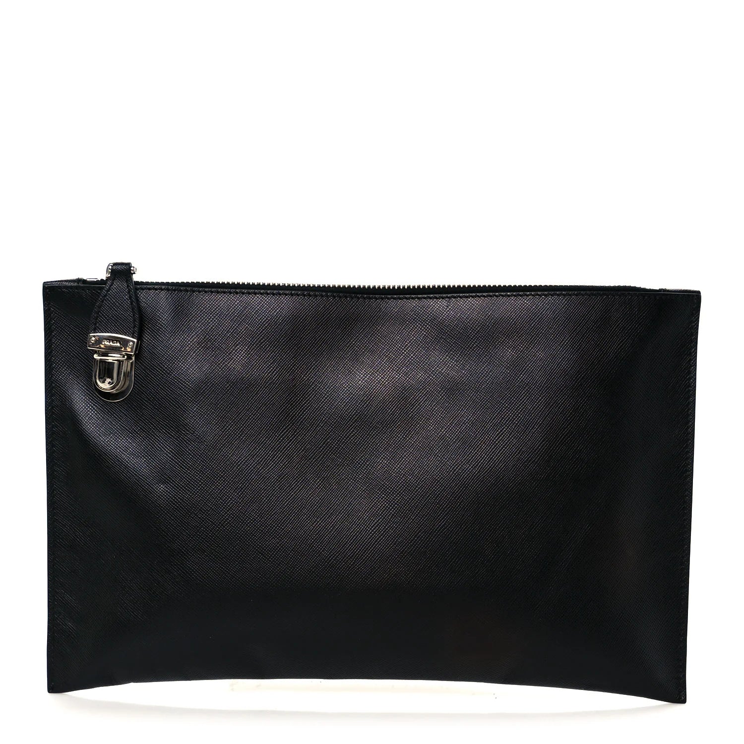 Saffiano Lux Clutch Pouch Black