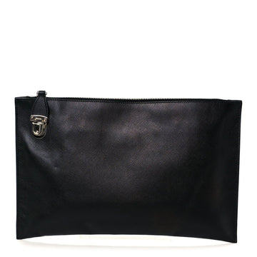 Saffiano Lux Clutch Pouch Black