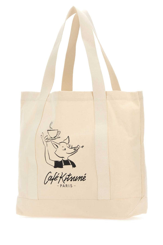 CREAM CANVAS SHOPPING BAG