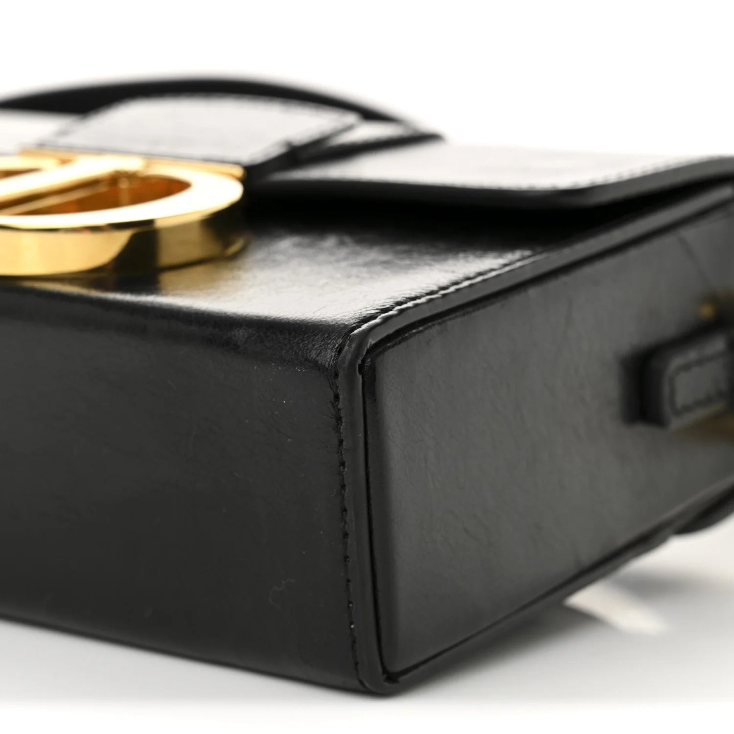 Crackled Lambskin 30 Montaigne Box Bag Black