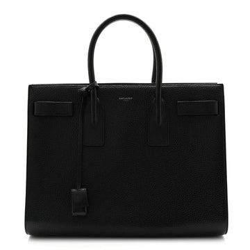 Grained Calfskin Large Sac De Jour Carryall Black