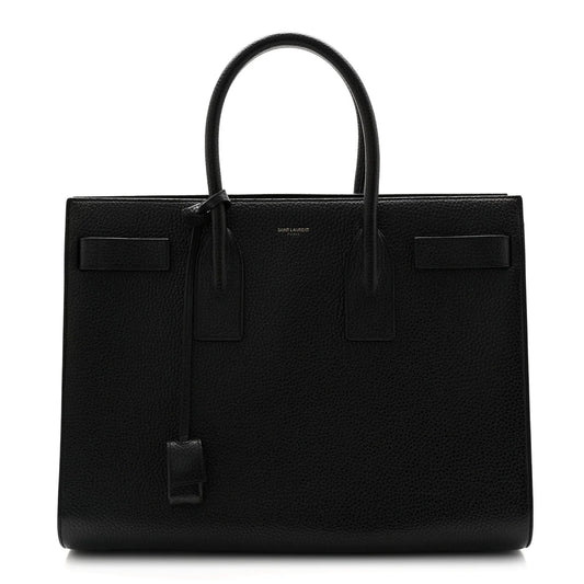 Grained Calfskin Large Sac De Jour Carryall Black