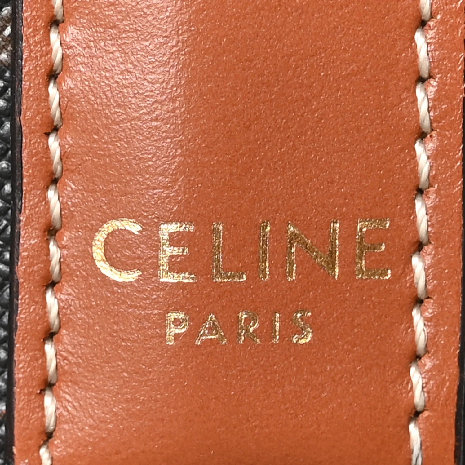 Triomphe Canvas Calfskin Small Drawstring Bucket Bag Tan