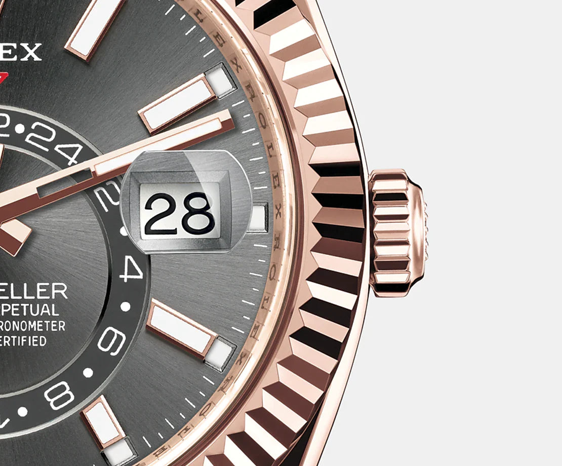 Sky-Dweller 42Mm, 18K Everose Gold, Oysterflex, Ref# 326235-0006