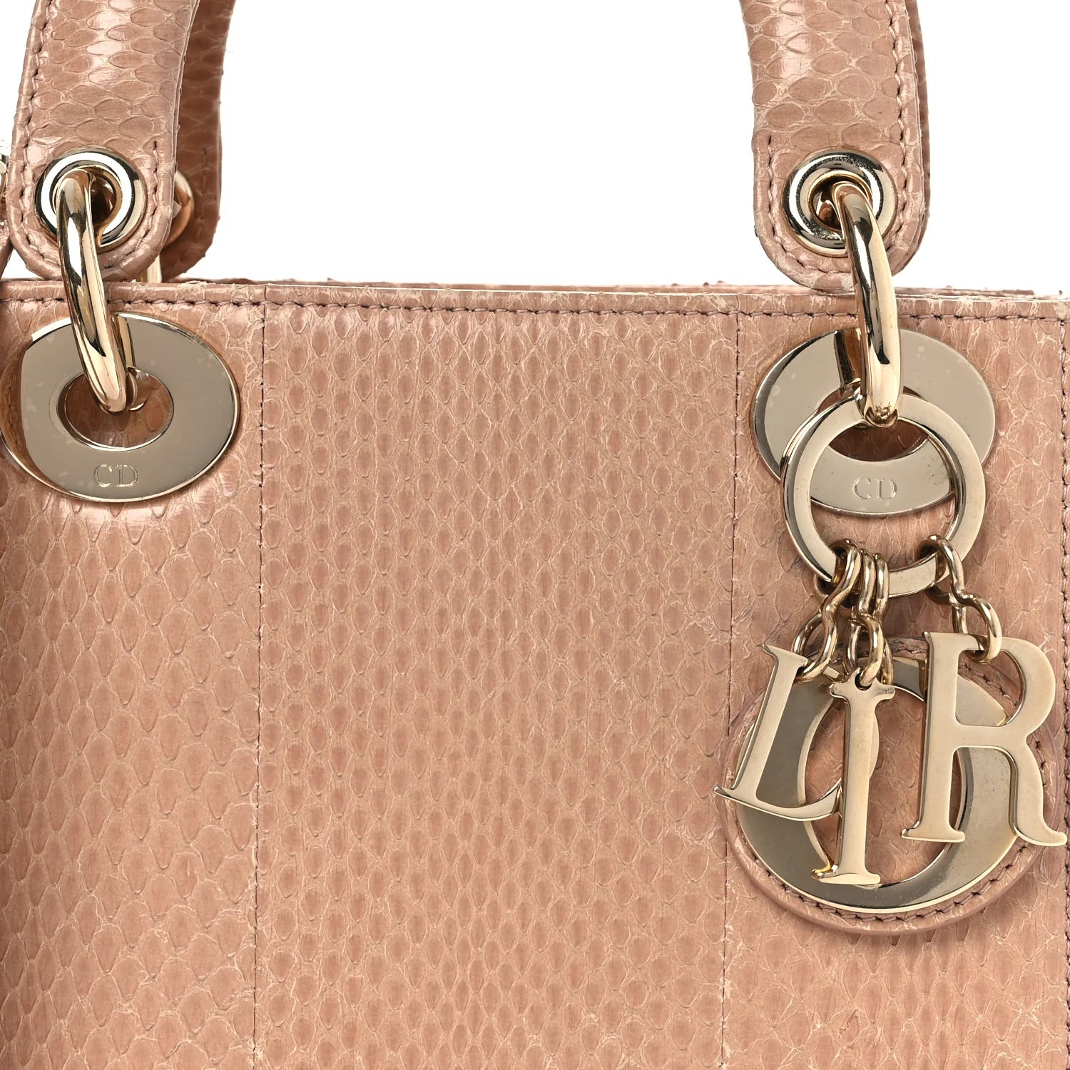 Snakeskin Mini Lady Dior Beige