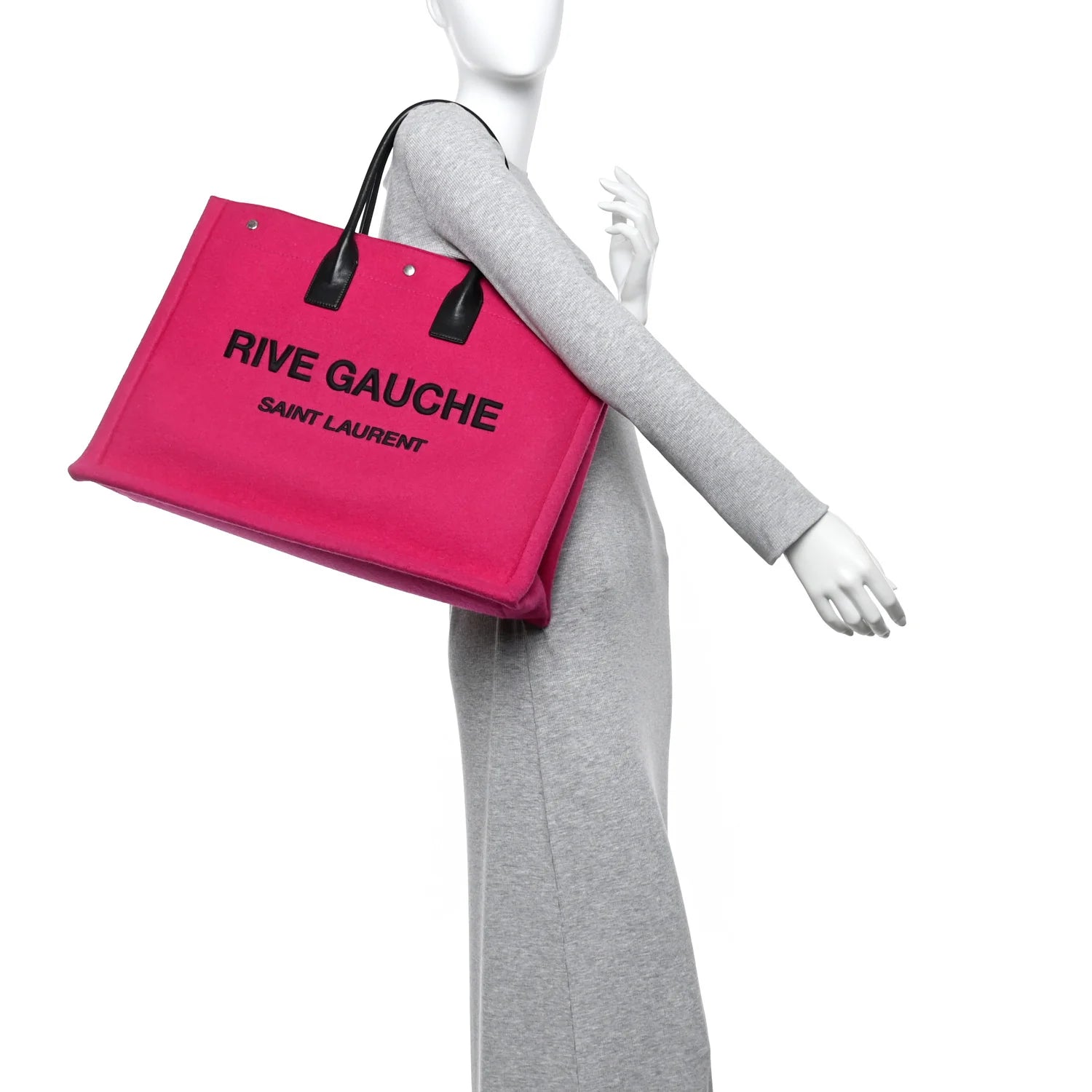 Wool Rive Gauche Tote Fuchsia