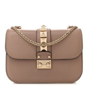 Vitello Small Glam Lock Rockstud Flap Poudre