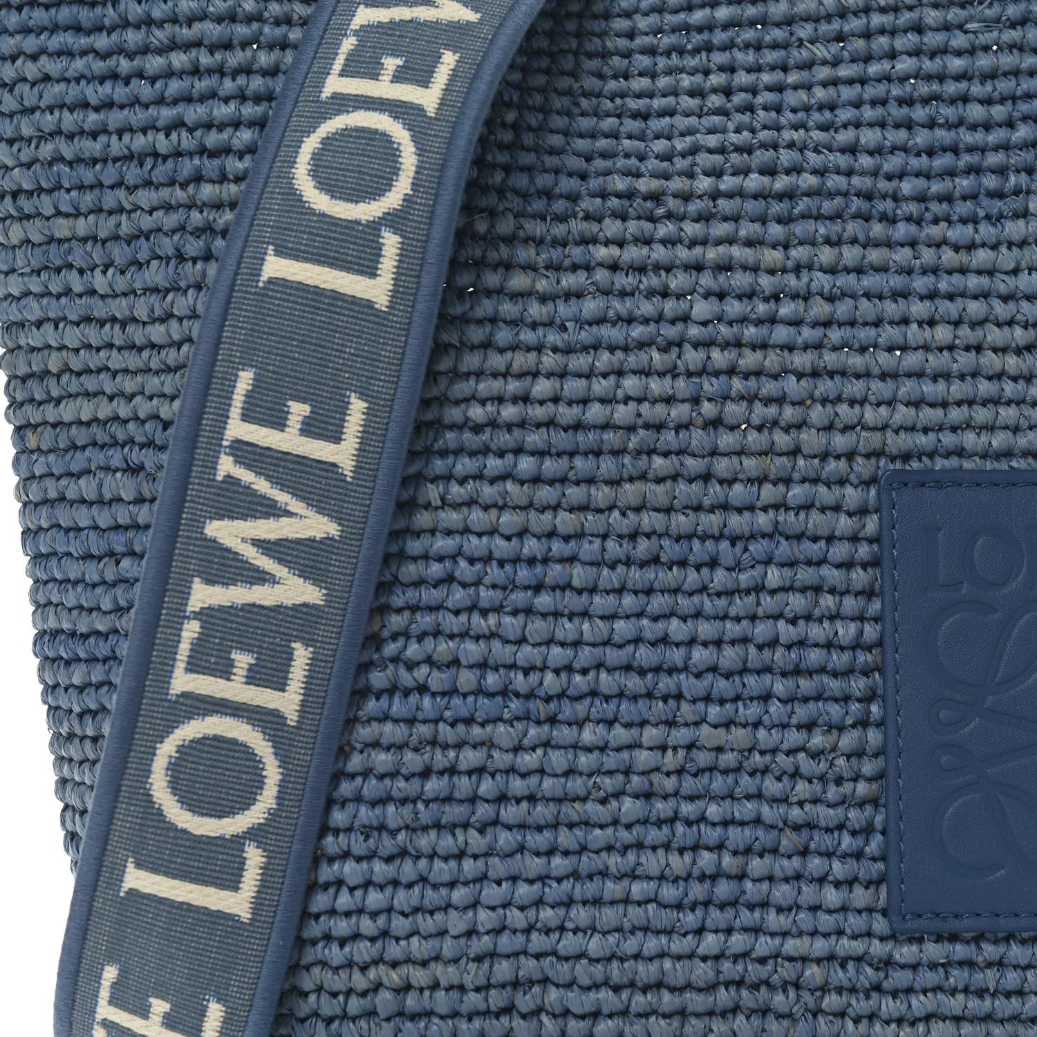 Raffia Mini Slit Tote Bag Blue