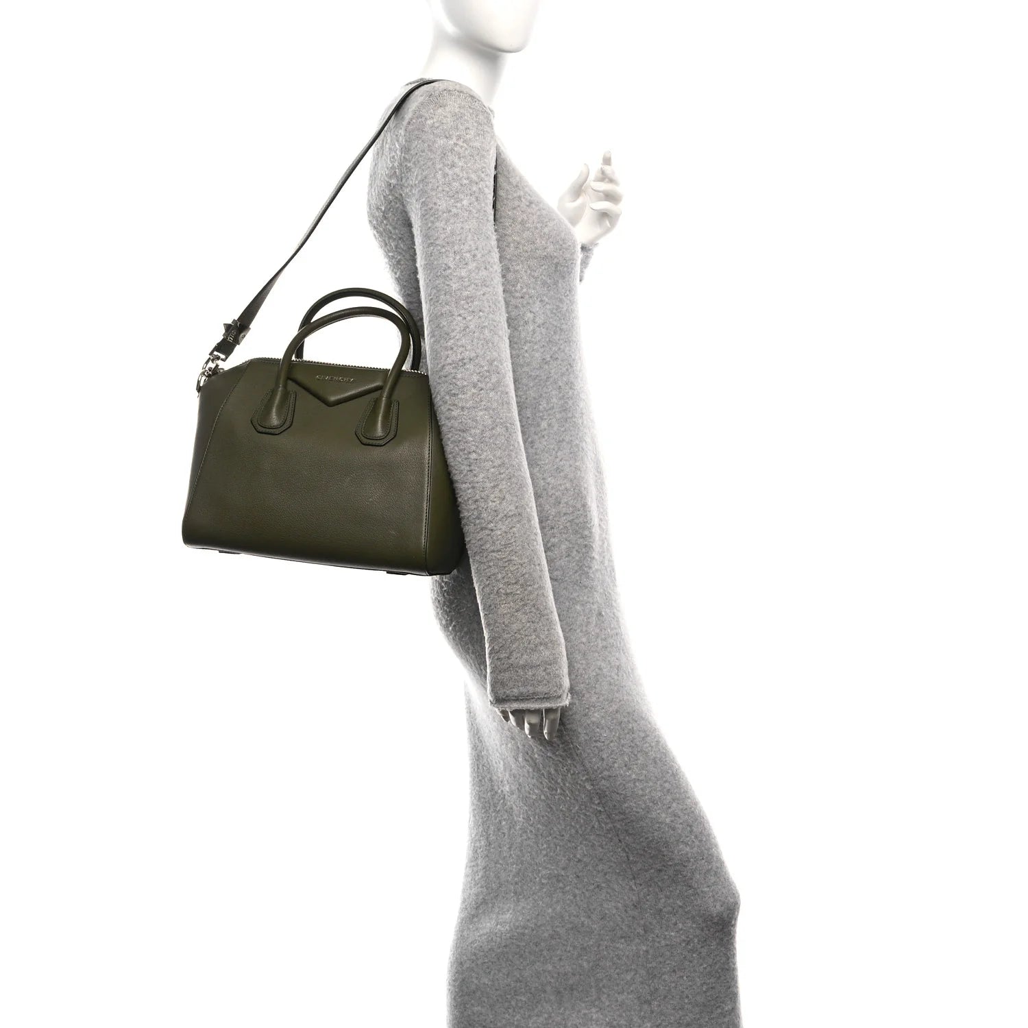 Sugar Goatskin Small Antigona Khaki