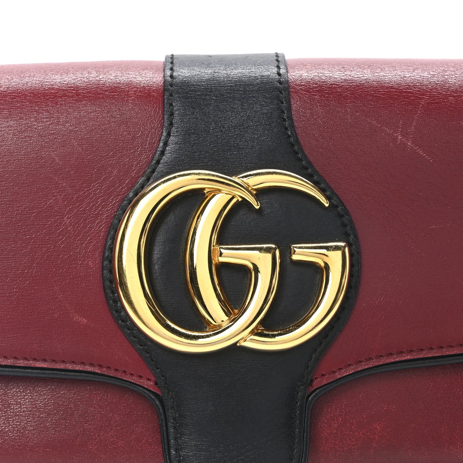 Vitello Palmellato Lux Bi-Color Small Arli Flap Shoulder Bag New Cherry Red Black