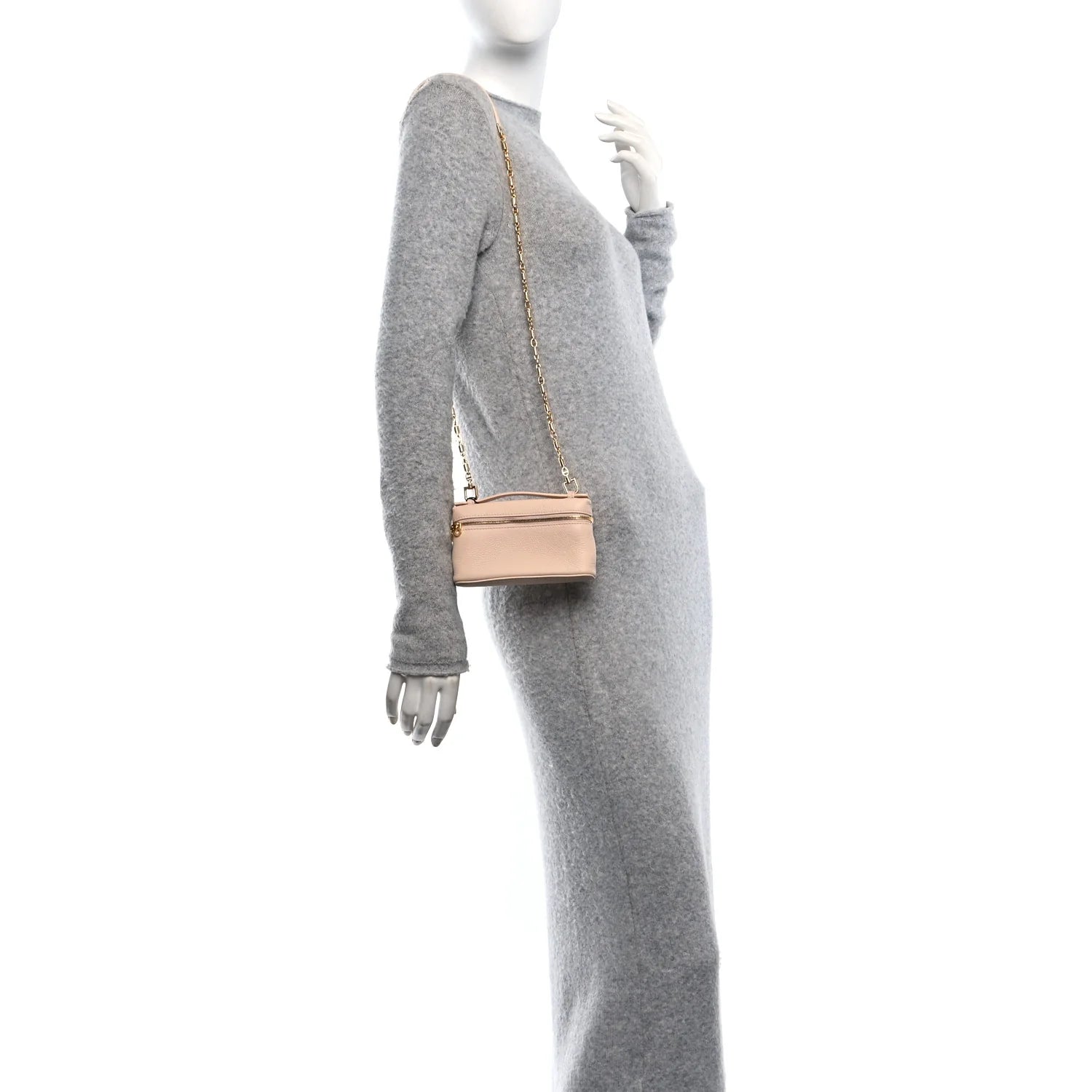 Grained Calfskin Extra Pocket Mini Pouch Creamed Honey