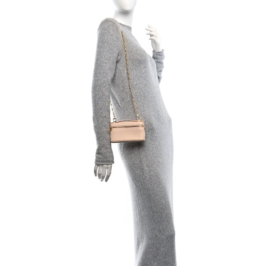 Grained Calfskin Extra Pocket Mini Pouch Creamed Honey