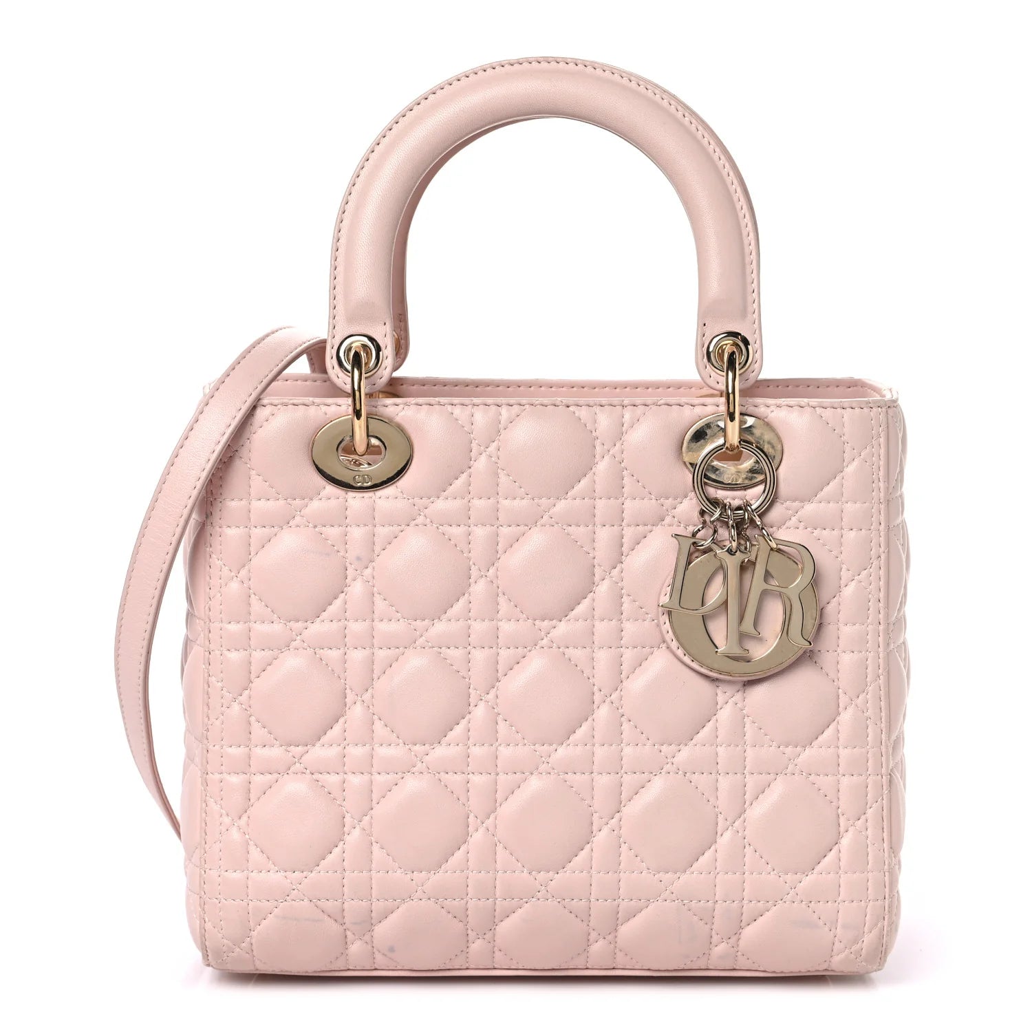 Lambskin Cannage Medium Lady Dior Light Pink