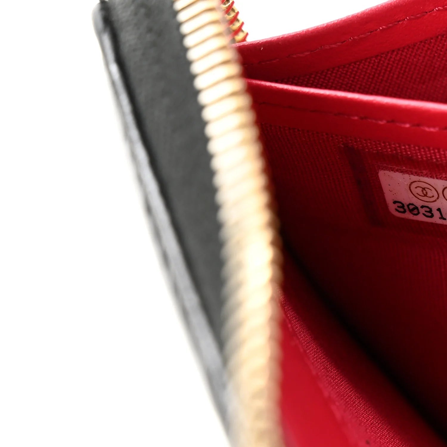 Shiny Aged Calfskin Quilted CC Wallet Black