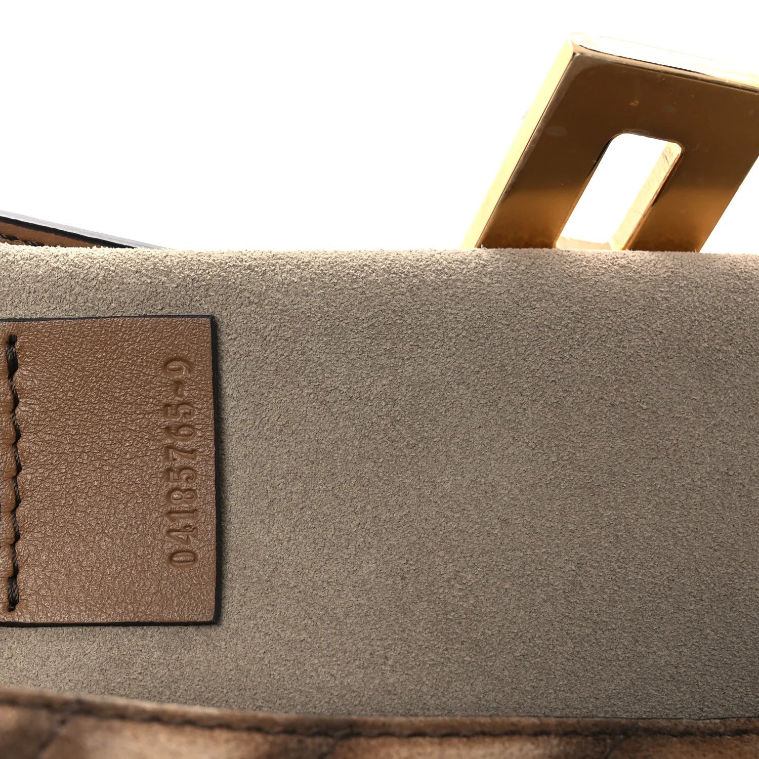 Suede Calfskin Quilted Drew Bijou Shoulder Bag Nut