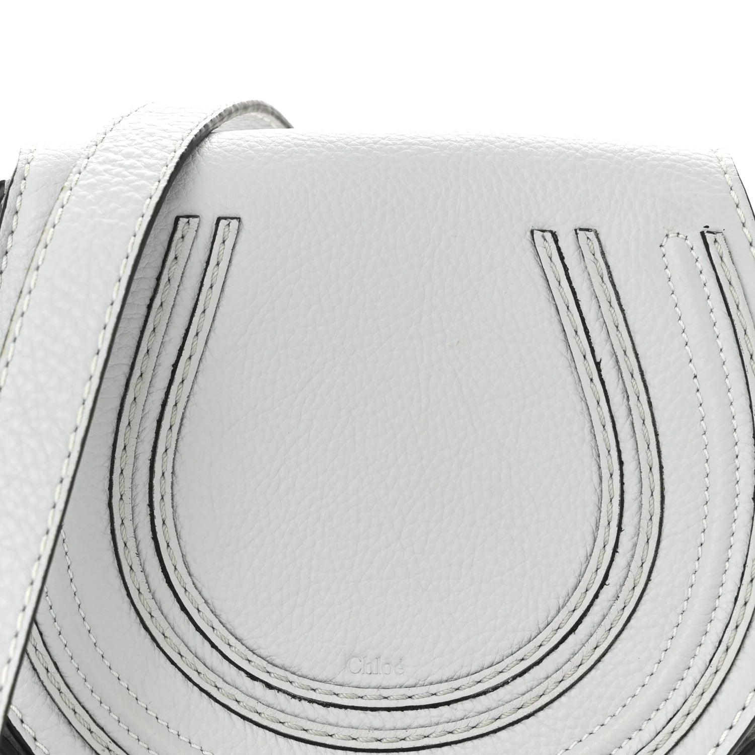 Grained Calfskin Small Marcie Saddle Bag Airy Grey