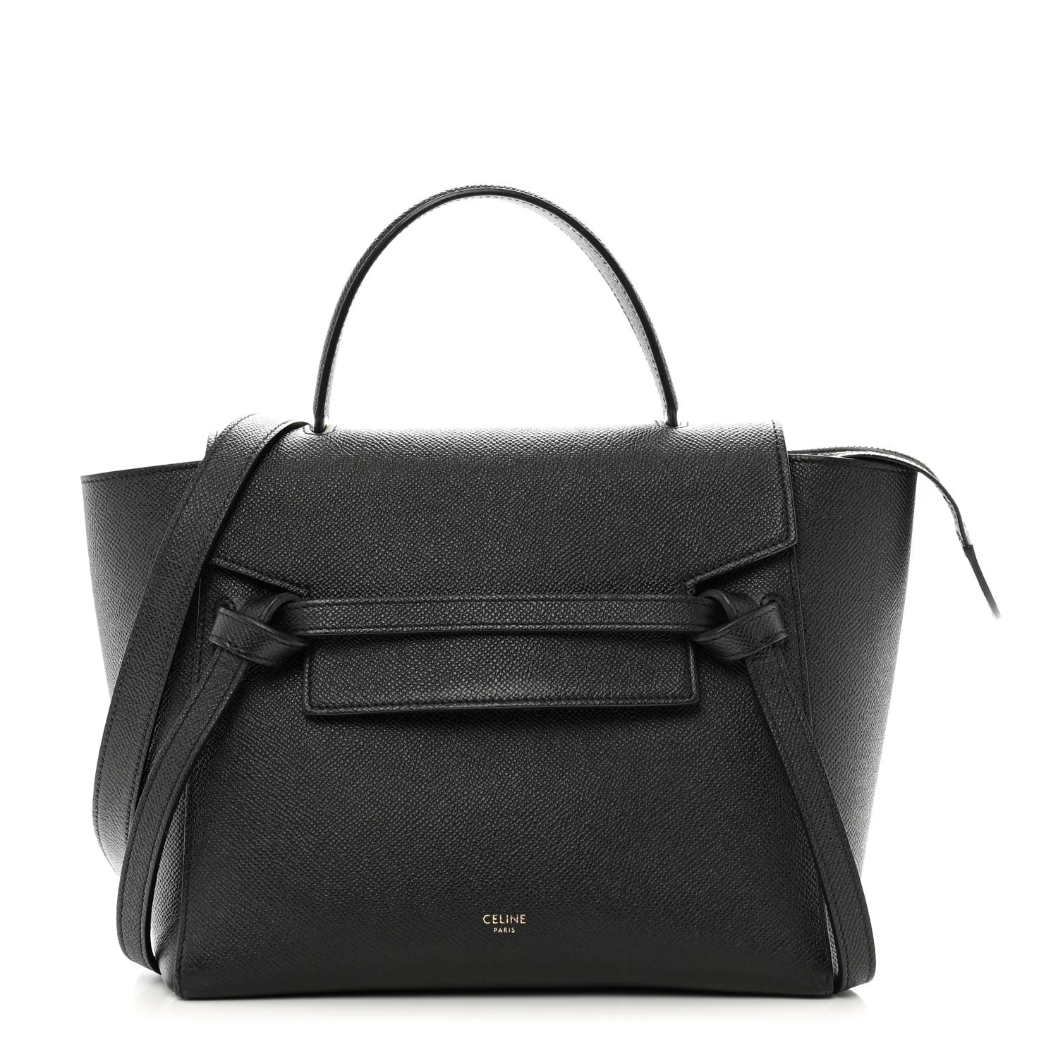 Grained Calfskin Micro Belt Bag Black