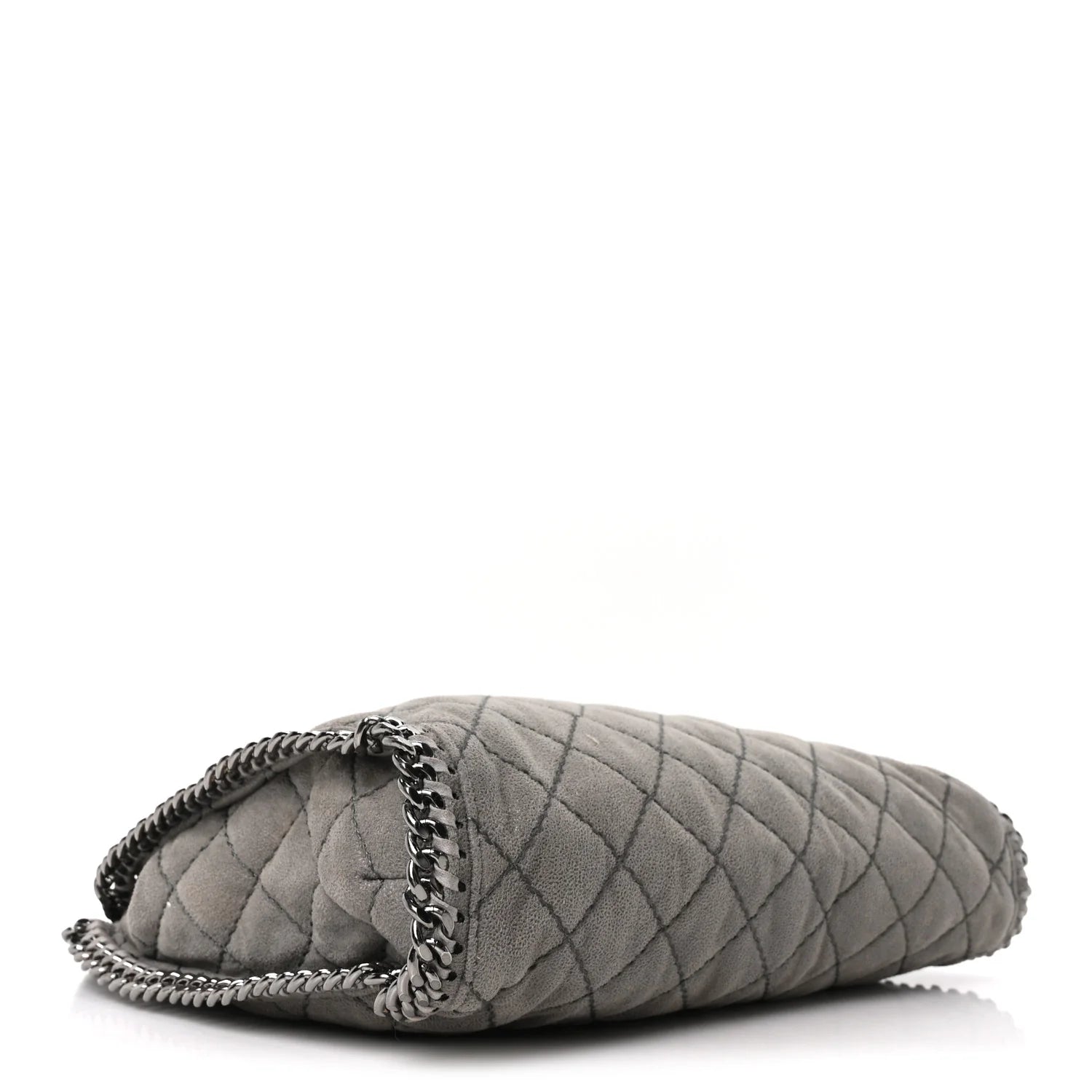 Shaggy Deer Quilted Small Falabella Tote Light Grey