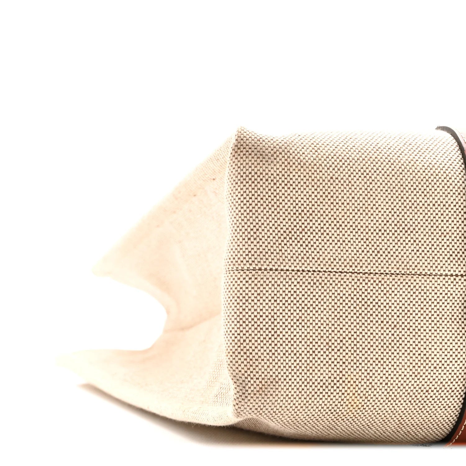 Cotton Calfskin Large Woody Ribbon Tote White Brown