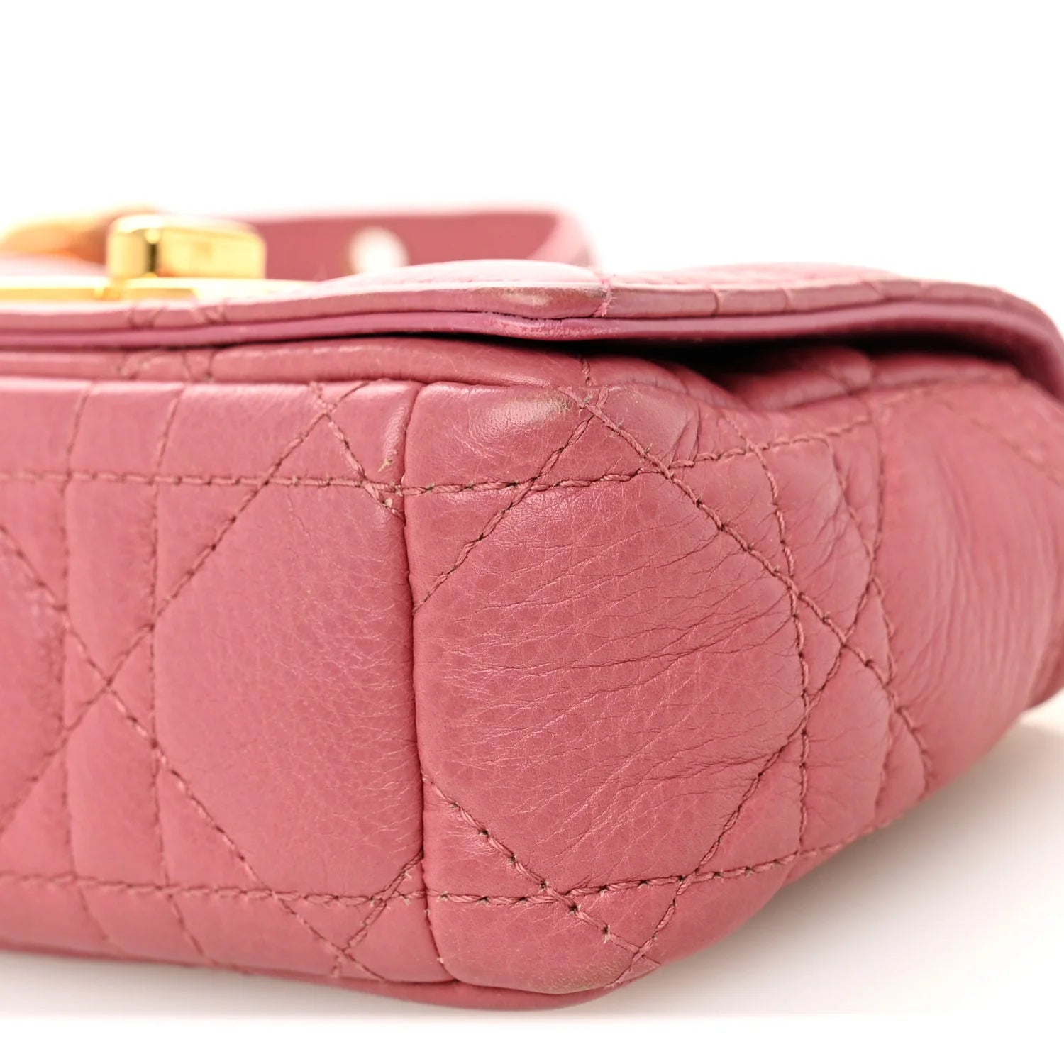 Supple Calfskin Cannage Micro Caro Bag Pink