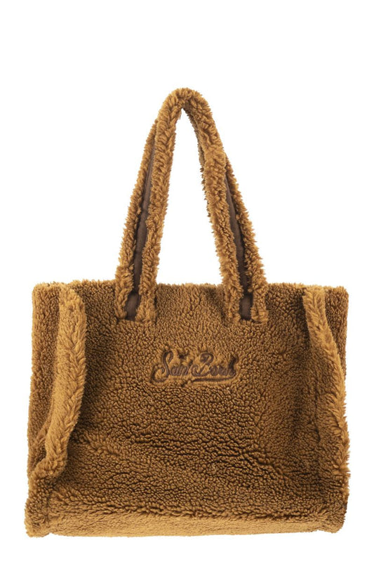 COLETTE TEDDY - SHERPA HANDBAG with LOGO