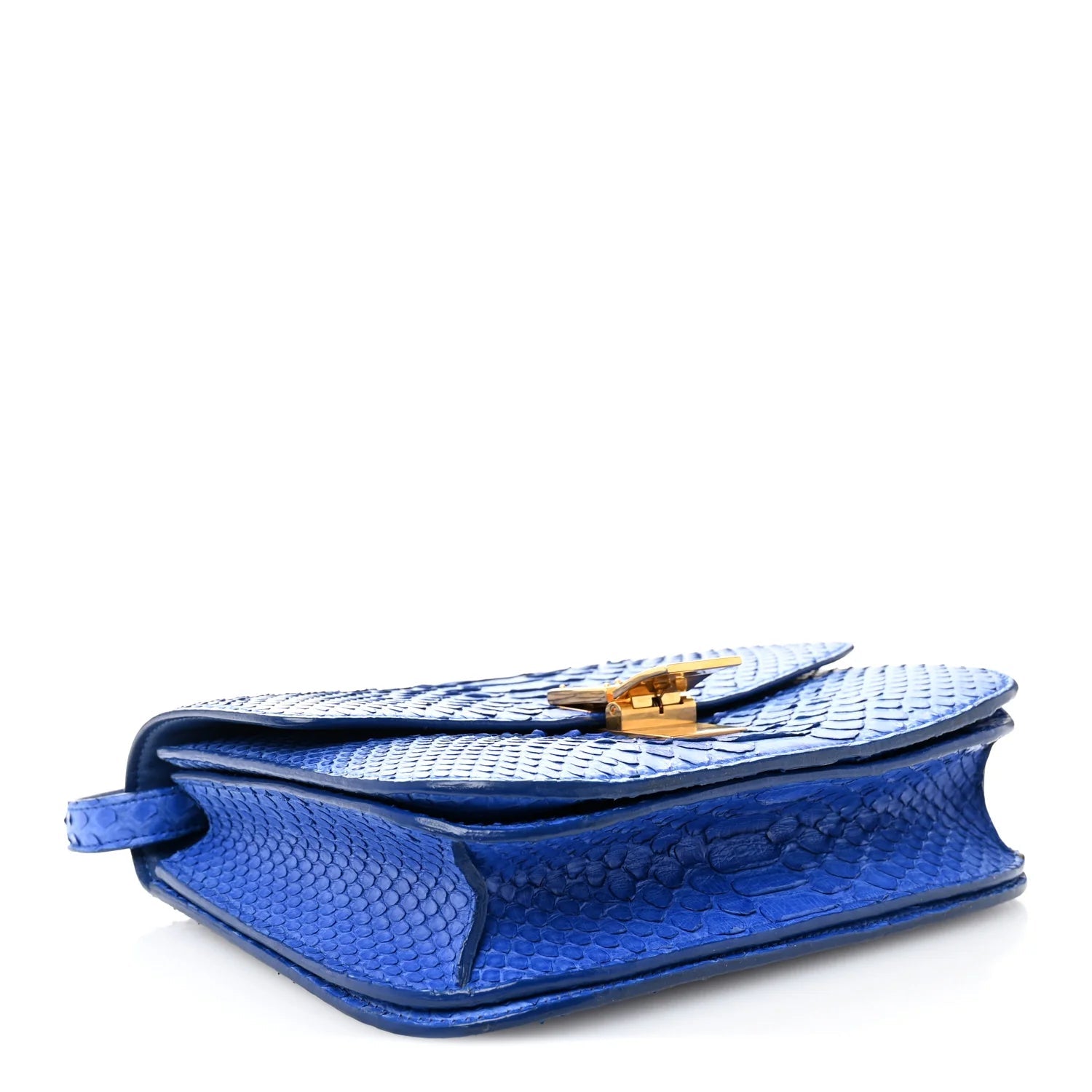 Snakeskin Medium Classic Box Flap Blue