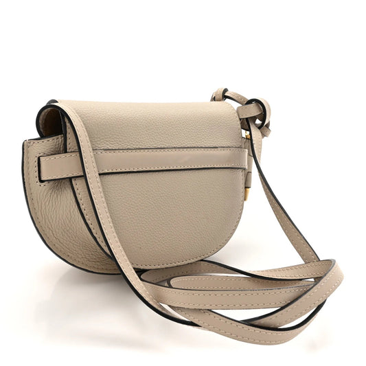 Grained Calfskin Mini Gate Crossbody Bag Light Oat