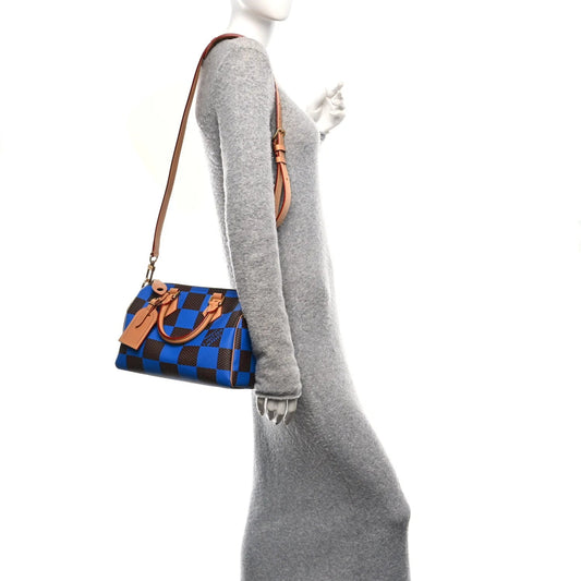 Damier Pop Speedy Bandouliere 25 Blue