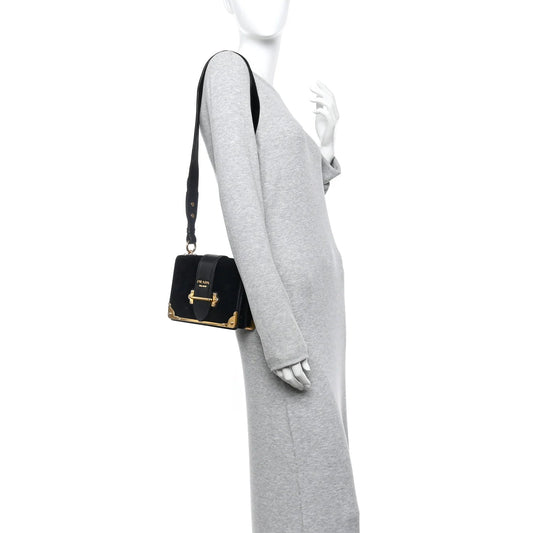 Velvet City Calfskin Cahier Bag Black