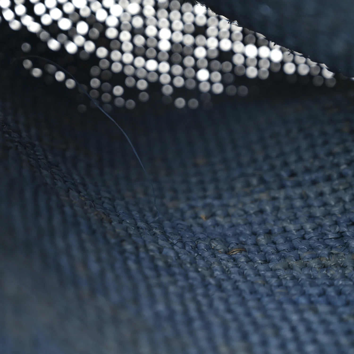 Raffia Mini Slit Tote Bag Blue