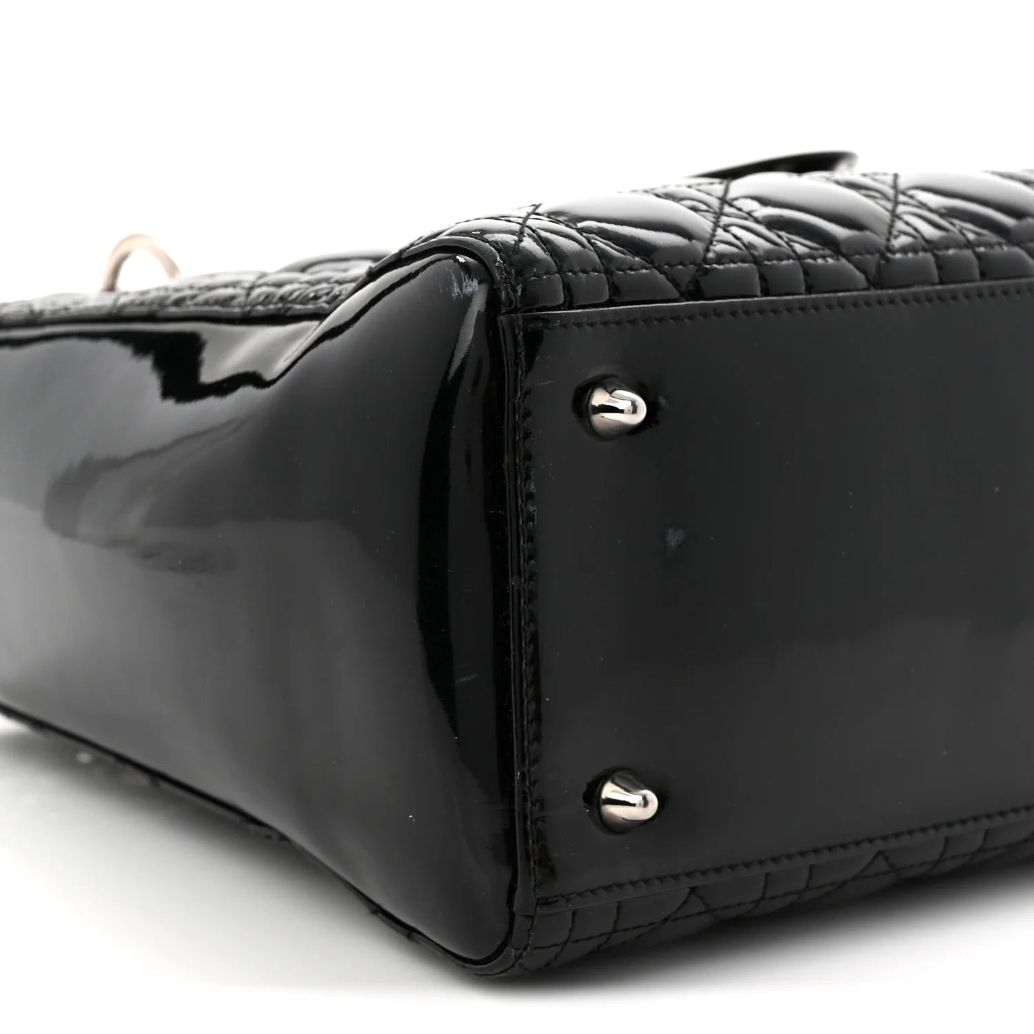 Patent Cannage Medium Lady Dior Black