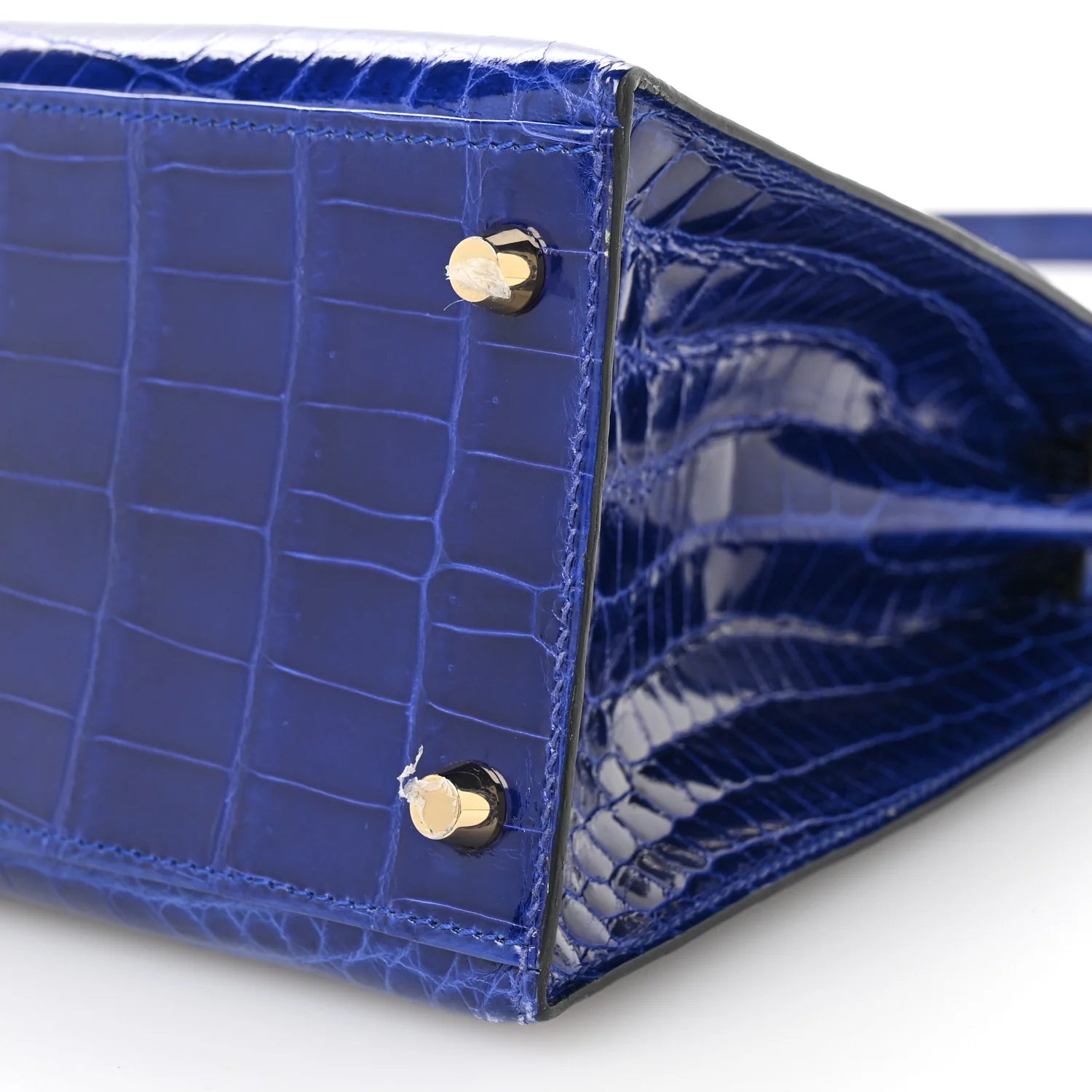 Shiny Niloticus Crocodile Kelly Sellier 28 Bleu Electrique