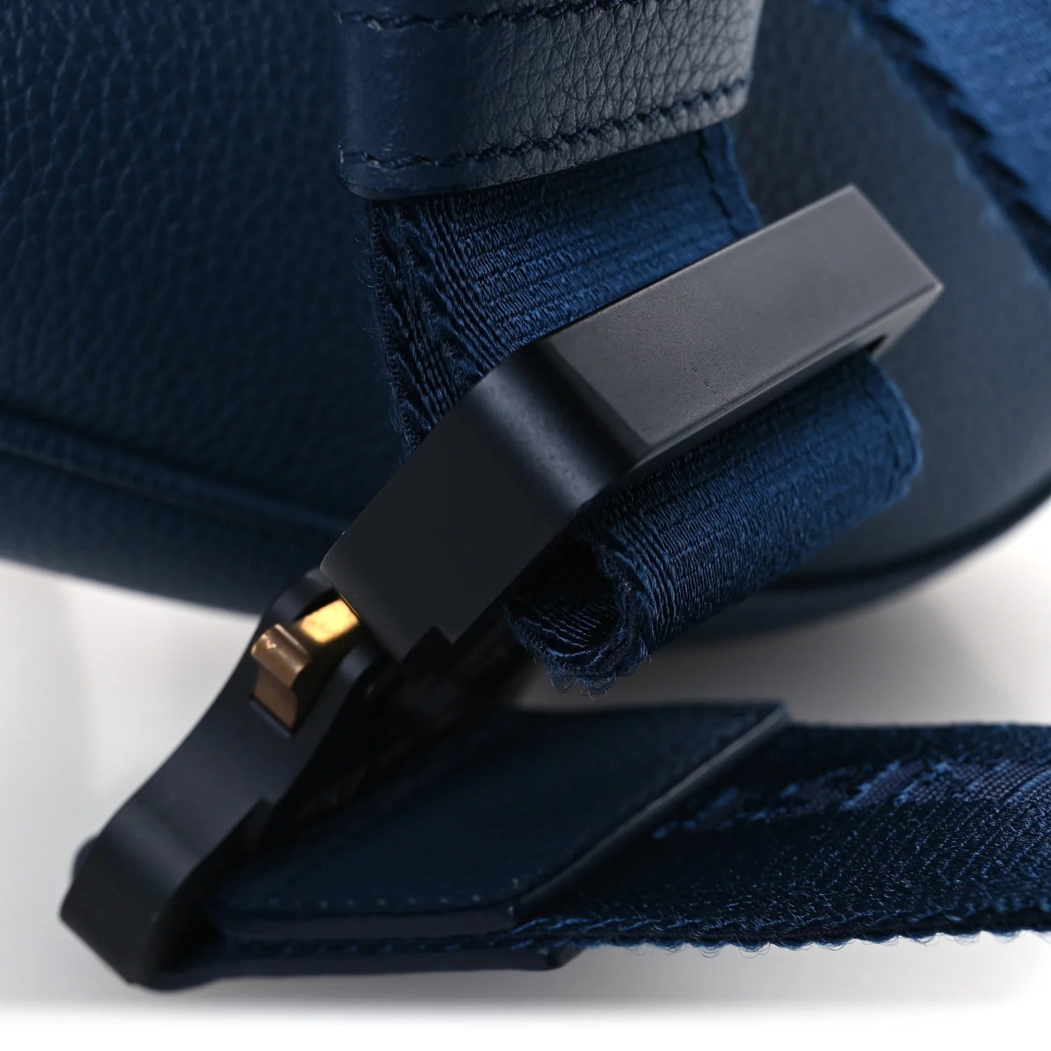 Grained Calfskin Mens Saddle Bag Navy Blue