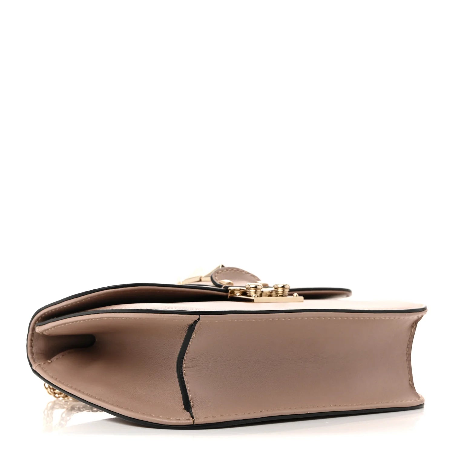 Vitello Small Glam Lock Rockstud Flap Poudre